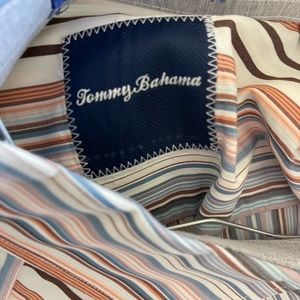 Tommy Bahama Men’s striped long sleeve shirt, size Large.